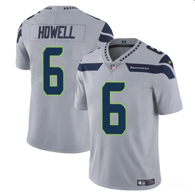 Men's Seattle Seahawks #6 Sam Howell Gray Vapor Limited Football Stitched Jersey